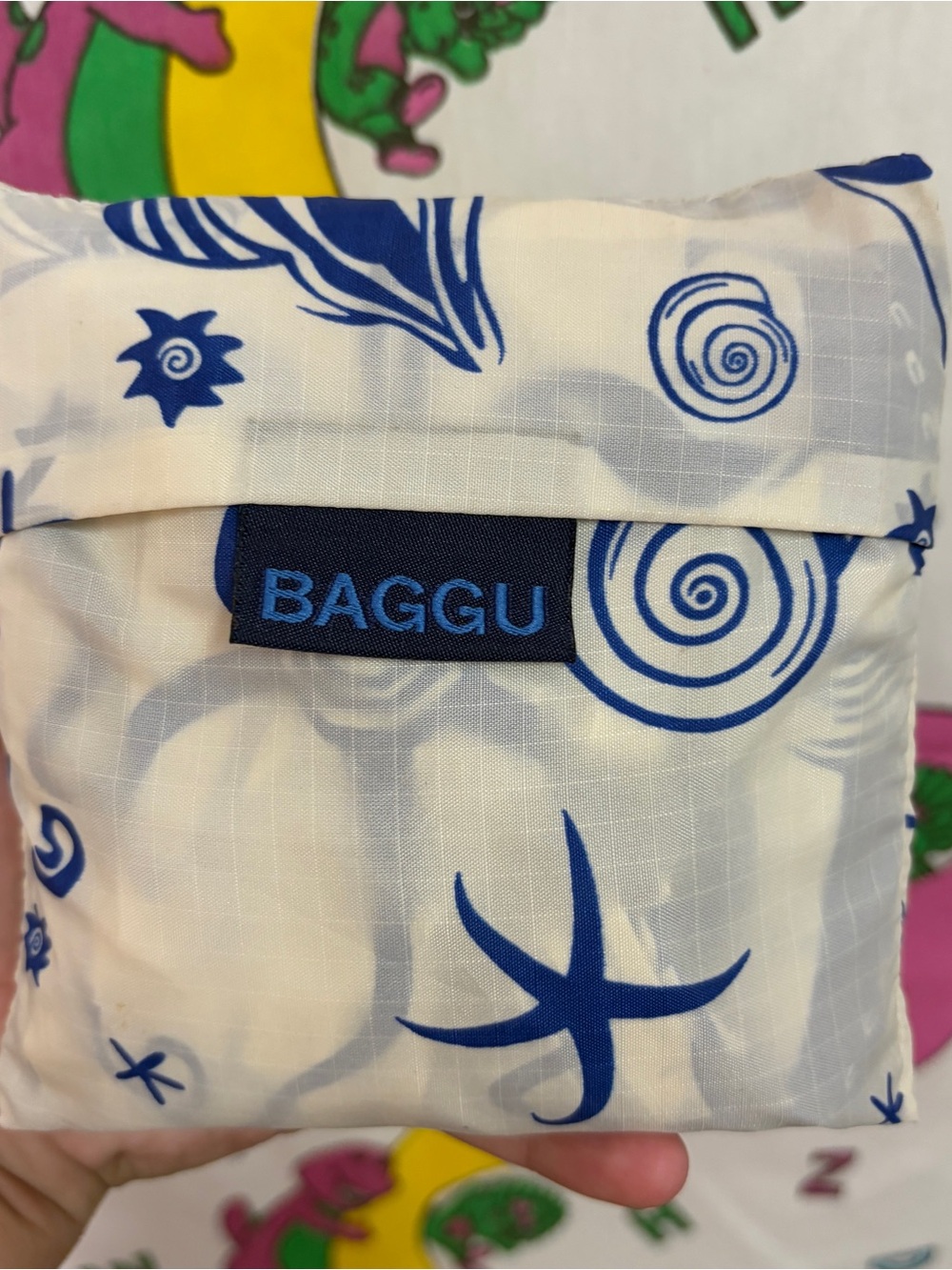 BAGGU Standard Reusable Tote Mermaid Ocean Seashells Bag